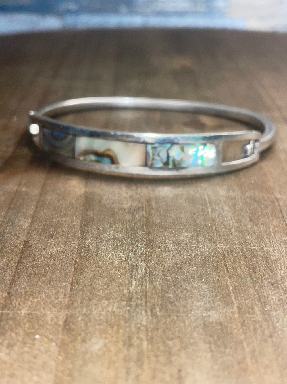 Alpaca Mexico Abalone Hinge Silver Bracelet - Picture 4 of 5